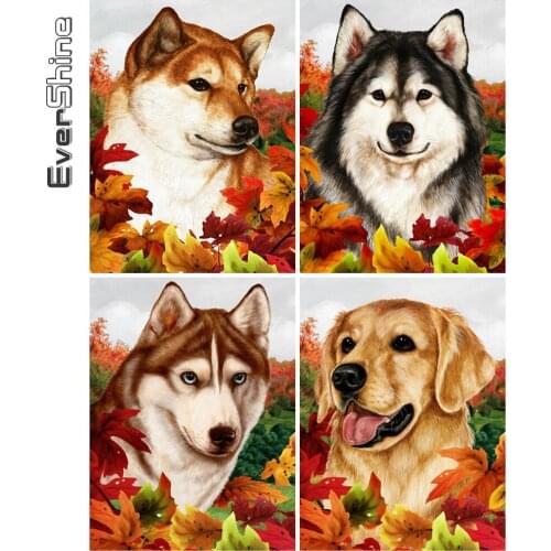 Evershine Diamond Mosaic Dog Sale Cross Stitch Diamond Embroidery Animal Husky New Arrival Rhinestone Pictures Home Decoration