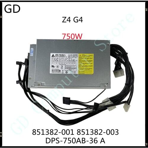 GD Used Original For HP Z4 G4 Workstation Power Supply 851382-001 851382-003 DPS-750AB-36 A 750W Full Tested Fast Shipping