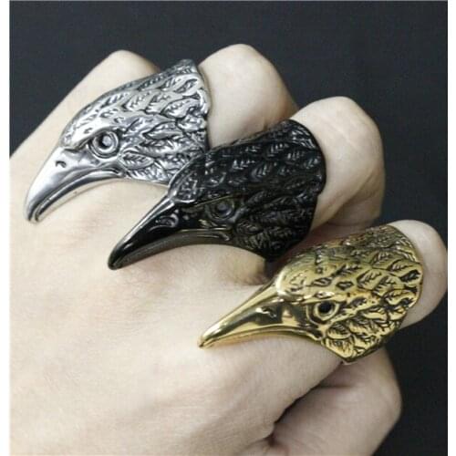 2017 Polishing Live To Ride Eagle Ring 316L Stainless Steel Jewelry Fashion Golden Black Motor Eagle MC Biker Ring