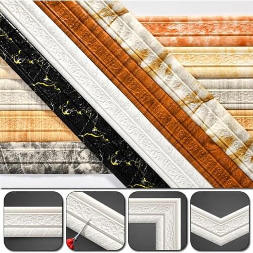 3D Foam Edge Banding, Self-Adhesive Three-Dimensional Baseboard, Waterproof And Anti-Collision Background Wall Border Strip