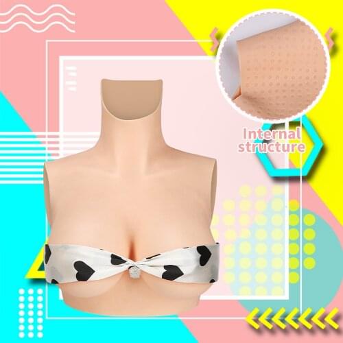 KUMIHO 6G Silicone Breast Forms No Oil Internal Floating Point Design Fake Boobs For Crossdresser Drag Queen Cosplay