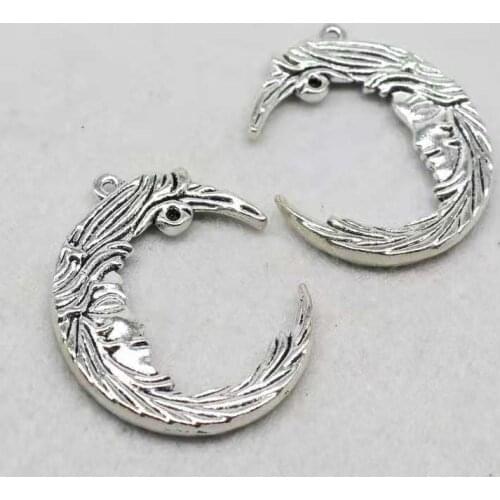 20 pcs Moon Dainty victorian Diy Earring Charms Alloy Necklace Pendant Finding Jewelry Making Steampunk Anklets Witch