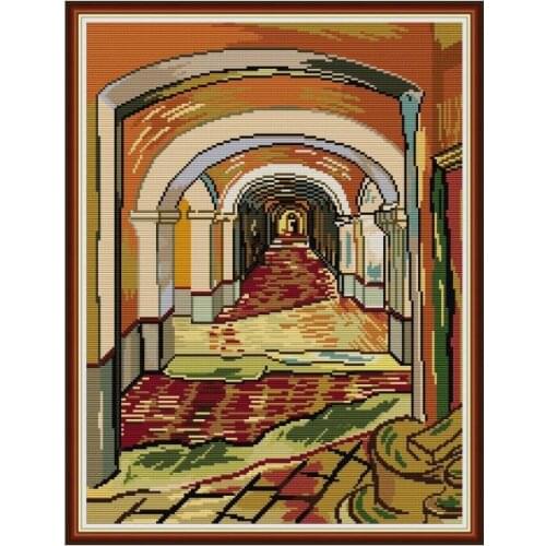 Van Gogh-Corridor in the asylum cross stitch kit aida 14ct 11ct count printed canvas stitches embroidery DIY handmade needlework