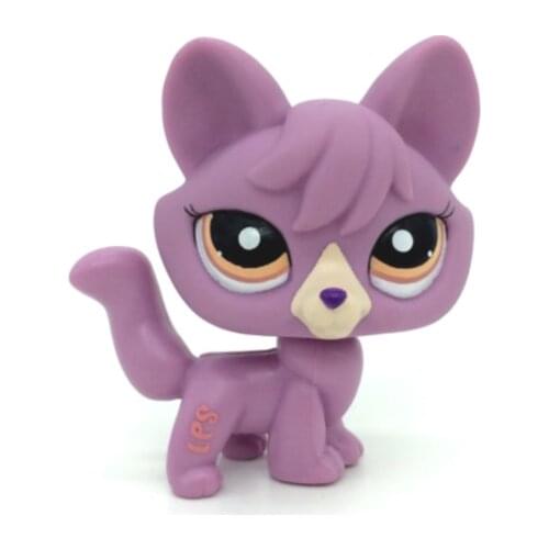 New LPS Pet Shop Toys Standing Felina Meow Short Hair Cat With White Heart Green Eyes Real Anime Figure Toys For Children