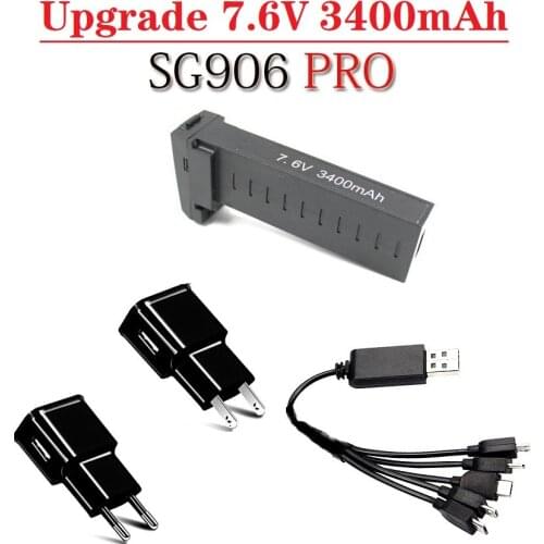 Upgrade 7.6V 3400MAH Battery and charger Original for SG906 PRO RC drones battery accessories SG906PRO GPS broomless 5G Wifi PFV