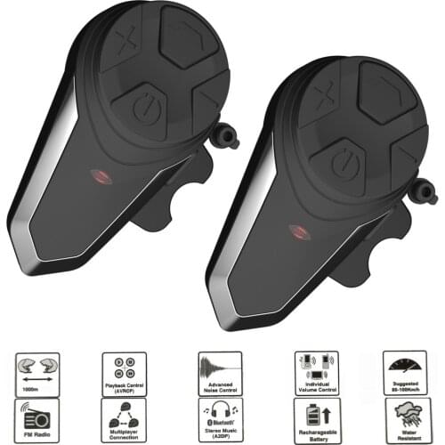 Sports BT-S3 motorcycle helmet intercom 1000M wireless bluetooth headset waterproof BT interphone intercomunicador moto FM