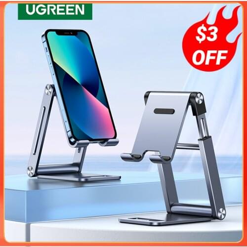 UGREEN Phone Stand Aluminum Cell Phone Adjustable Desk Phone Holder for iPhone 12 Pro Max XR Tablet Support Mount Holder Stand