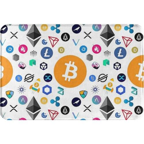 Bitcoin ETH Anti-Slip Doormat Bath Mat Crypto Currency Floor Carpet Welcome Rug Bedroom Decor