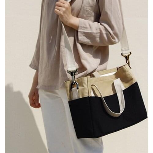 Fashion Canvas Shoulder Bag Ladies Large Capacity Handbags New Casual Women Color Matching Vintage Designer Elegant Daily Bags