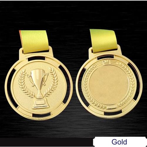 Torch Medal Souvenir Zinc Alloy Sport Competition Prize with Ribbon Strap