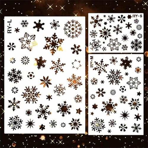 DIY Snow Christmas Holiday Snowflake Layering Stencils Painting Scrapbook Coloring Winter Embossing Decorative Template 3 Sizes