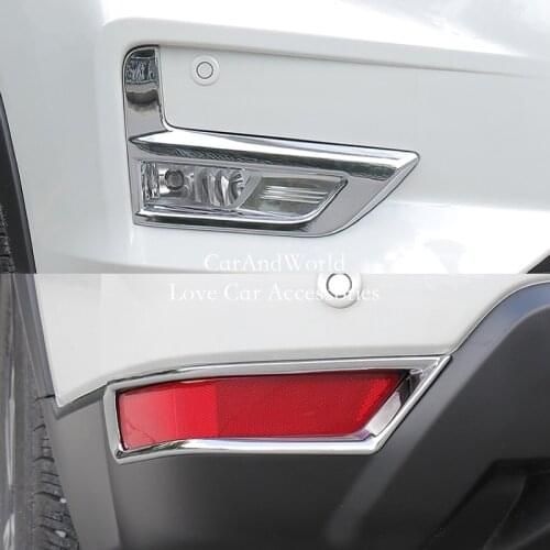 Carbon Fiber Front Rear Fog Lights Lamp Frame Cover Trims For Nissan X-Trail X Trail Rogue T32 2017-2020 Car Styling Accessories