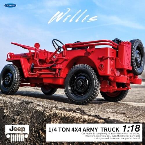 Welly 1:18 Willis Jeep alloy car model simulation car decoration collection gift toy Die casting model boy toy