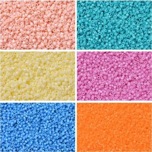 2000pcs/10g 11/0 Delica Beads Japanese Seed Beads Glass Beads Opaque Color for DIY Jewelry Making 1x1.5~1.8mm Hole: 0.8mm