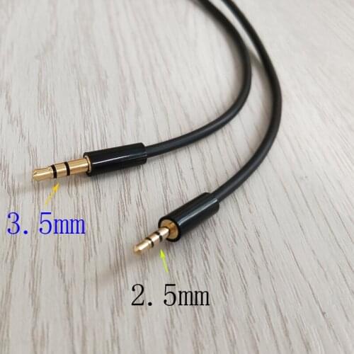 1meter 3ft 3.5mm to 2.5mm male to male audio cable 3-poles gold plated