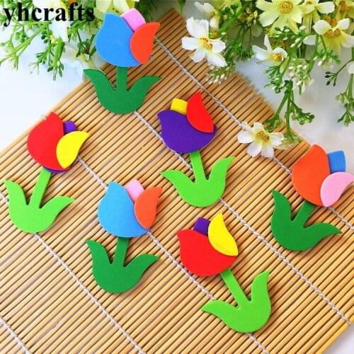 1bag/LOT.Foam tulip without stickers Early learning educational Intelligence diy toys Wall book ornament Kids diy toys Wholesale
