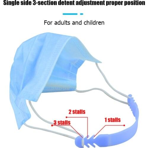 3 Levels Adjustable Strap Extender Ear Pain Food Grade Silicone Face Ear Saver Enduring Adjustable Hanging Buckle
