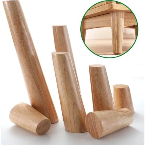 4Pcs Solid Wood Furniture Legs for Fashion Furniture Sofa Bed Tv Cabinet Chair Cone Foot Table Feets Wooden Cabinet Table Legs
