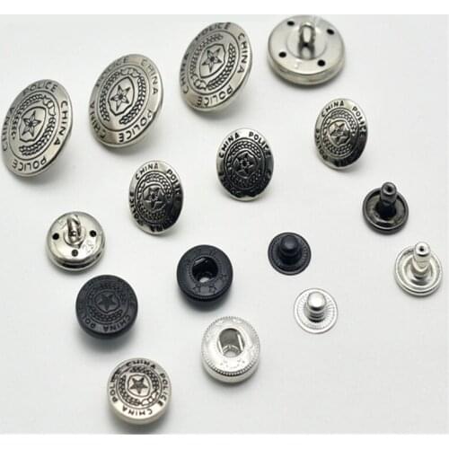 5pcs/bag High-quality Metal Five-pointed Star Button New Security Uniforms, Suits, Trousers, Tooling Uniforms Button Four