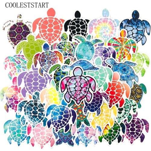 50 Pcs/Set Colorful Sea Turtle Little Turtle Stickers For Refrigerator DIY Suitcase Laptop Car Skateboard Album Motorcycle Toys