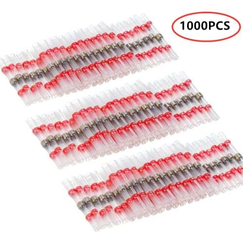 500/1000PCS Solder Seal Sleeve Wire Connectors Waterproof Heat Shrink Butt Connector Insulated Electrical Splices Terminals