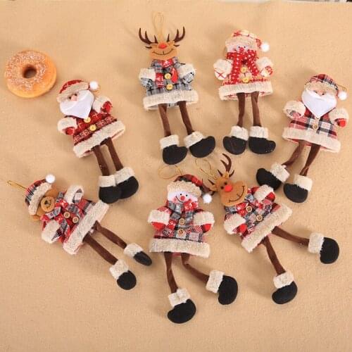 7 Styles 10*28CM Cartoon Christmas Suspended Feet Doll Toy Hotel Home Xmas New Year Decor Christmas Tree Pendants Drop Ornament