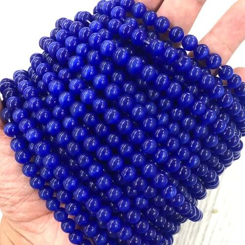 AAA+ Quality Cat Eye Beads 6/8/10/12MM Natural Glass String Loose Space Beads Opal DIY Charm Beads for Jewelry Making Bracelet