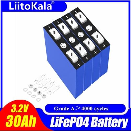 LiitoKala LiFePo4 3.2V 30AH 5C battery 3.2V lithium bateria for diy 12V lifepo4 e-bike e scooter wheel chair AGV car Golf carts