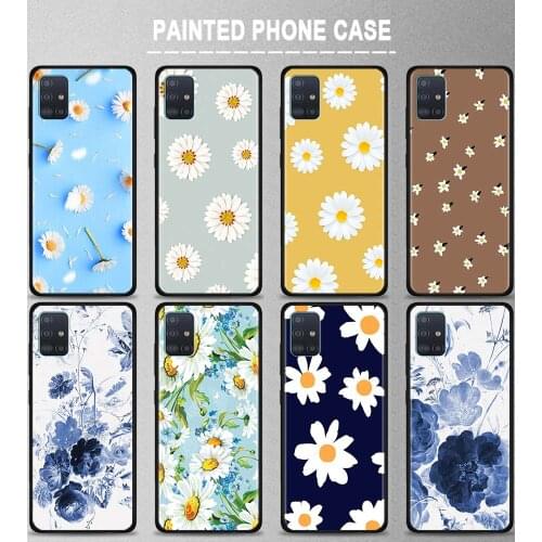 Phone Case For Samsung Galaxy M31 M30s M31s M51 M21 M11 M01 A7 A9 F41 Prime TPU Cover Daisy Flower