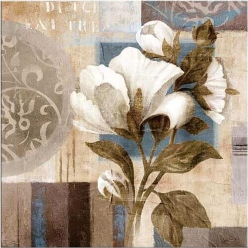 FLOWER MODERN SQUARE OIL PAINTING REPLICA TABLE 50x50 Special Production Wall Decoration Fashion Vivid Living Home Decor Difference creative