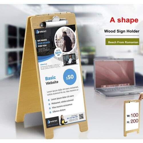 100*200mm A Shaped Double Sided Table Poster Display Stand Price List Table Menu Flyer Display Card Holder stand