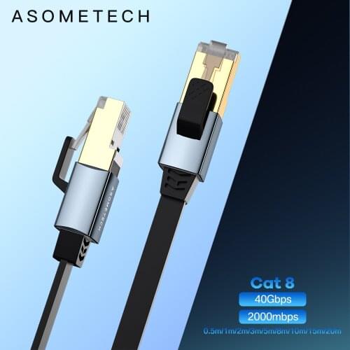 Ethernet Cable RJ45 Cat8 Lan Cable SSTP 40Gbps 2000MHz High Speed Network Cable Cat 8 Patch Cord for Modem Router Internet Cable