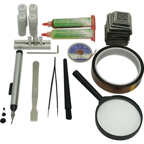 BGA Kit 47Pcs Reballing Fixture Solder Balls Flux Paste for PS3/XBOX360/WII Game Console Chips Repair