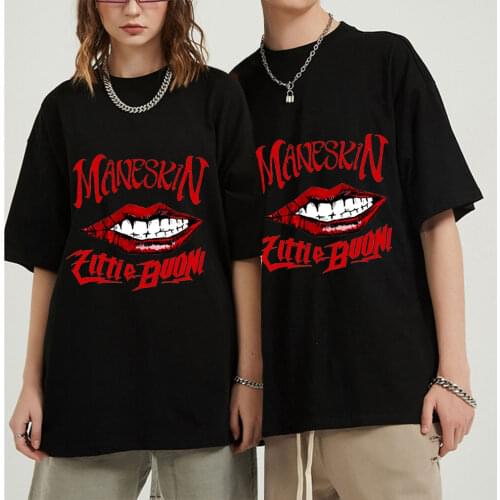Maneskin T Shirt Summer Fashion Mens Casual Cool Black Cotton T-Shirts Male Harajuku Kawaii Tops Tee Shirt Vintage T Shirts
