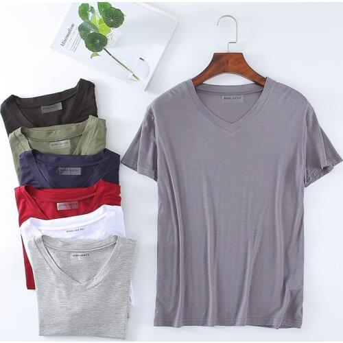Plus size summer mens loose modal short-sleeved T-shirt bust 140cm 4XL 5XL 6XL 7XL 8XL thin solid T-shirt home service