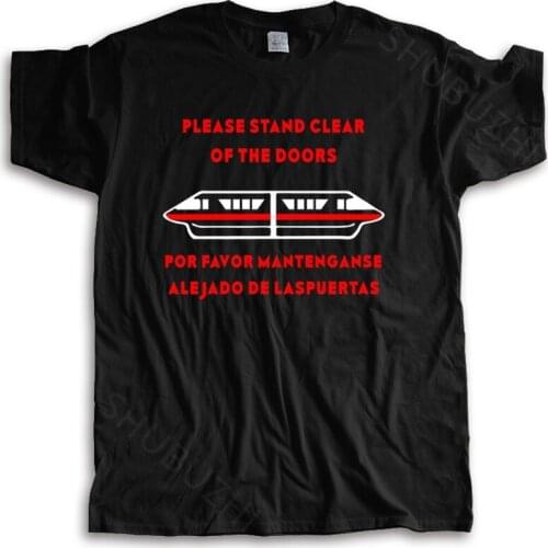 Hot sale men brand t shirt summer cotton tshirt Mens Please Stand Clear of the Door: Red T-Shirt Homme Black T-shirt