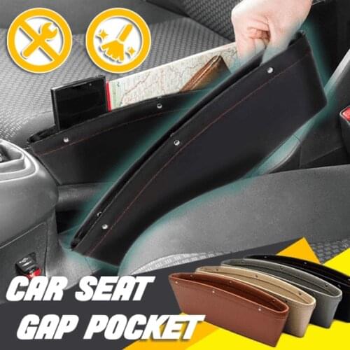 Car Seat Gap Pocket PU Case Storage Bag Car Organizer Artificial Leather Car Seats Gap Bag Car Accessories High Quality Storage