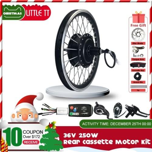 Electric Bike Conversion Kit 250W Motor Wheel 36V 250W Rear Cassette Hub Motor Wheel for eBIKE Conversion Kit