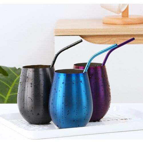 Creative 304 Stainless Steel Wine Glasses Coffee Drink Beverage Beer Drinkware Colorful Water Cup