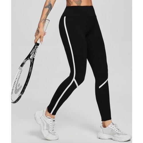 FITTOO Sexy Leggings Women Fitness Sport Striped Pleated Leggins Push Up High Waist Jogging Pants Women Anti Cellulite Leggings