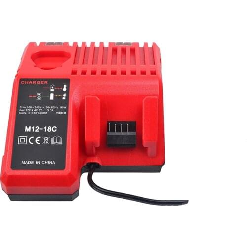 M12-18C Li-ion Battery Charger for Milwaukee 12 V 14.4V 18V C1418C 48-11-1815/1828/1840 M18 M14 M12 Lithium Battery