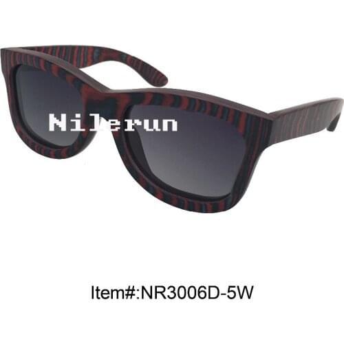 Fashion multi color camouflag skateboard wood sunglasses