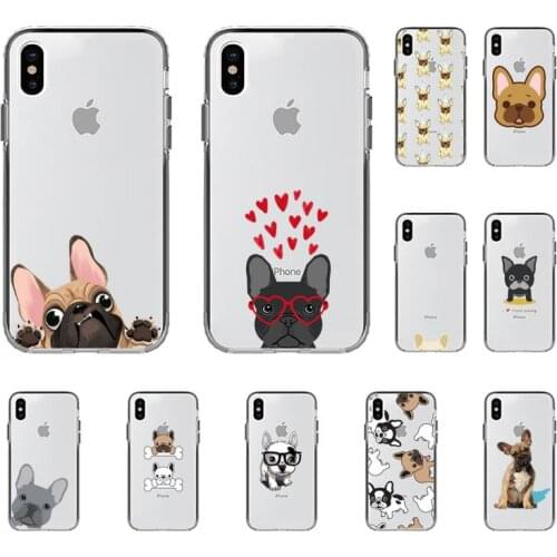 Yinuoda Cartoon lovely French bulldog Phone Case for iPhone 8 7 6 6S Plus X 5S SE 2020 XR 11 12 pro XS MAX
