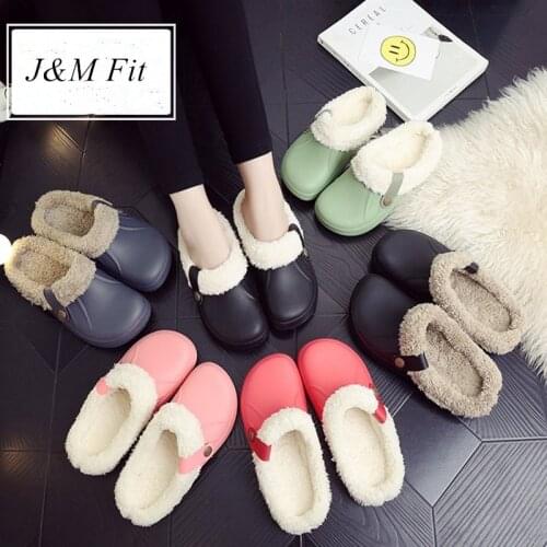 Men Slippers High Quality PU Leather Winter Home Slippers Short Plush Flat Heel male Slipper Warm Indoor Slide Shoes