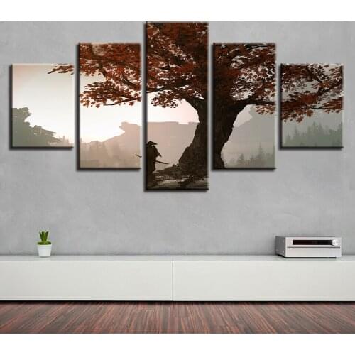 5 Pieces Samurai Anime Diamond Embroidery sale 5d diy diamond painting full Square diamond mosaic kit Maple Tree landscape