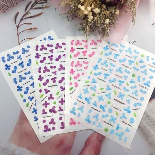 New Hot Sell Fashion Style Japanese Style Immitated Dried Flowers Nail Stickers Super Thin Traceless Nail Decals Wholesale Price