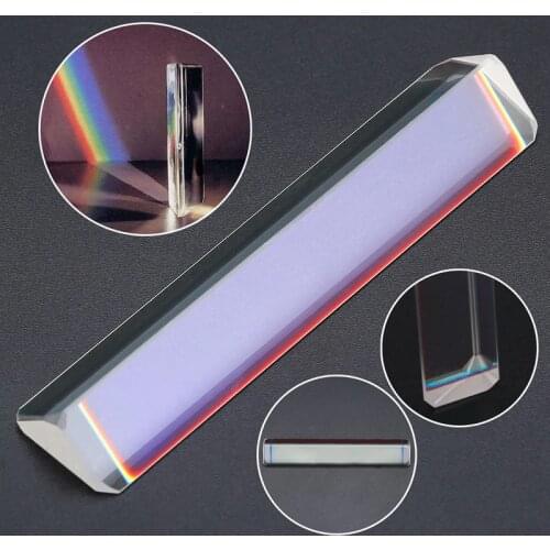 New Triangular Prism Optical Glass Triple Physics Refractor Teaching Light Spectrum Educational Teaching Tool High Quality Glass