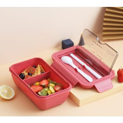 Fashion New 1400/1100ml Microwave Lunch Box Portable 2 Layer Food Container Healthy Lunch Bento Boxes Lunchbox with Tableware