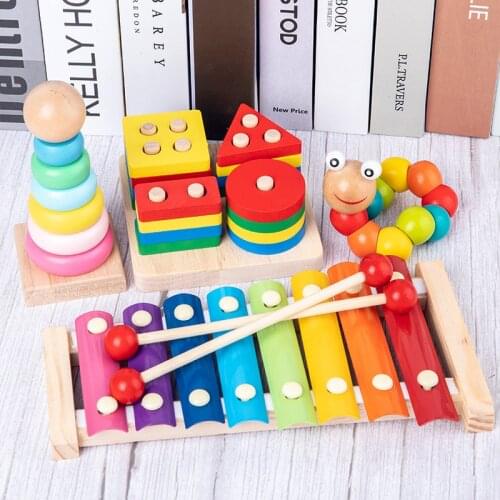 Montessori Educational Wooden Toys Children Busy Board Mathematics Fishing Children Wooden Preschool Toys Counting Geometry