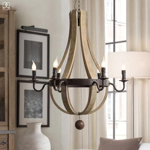 American Country Wooden Rural E14 Bulb Dia 40CM/50CM/80CM Wood Chandelier Pendant Lamps Hanging Lamp For Bedroom,Living room